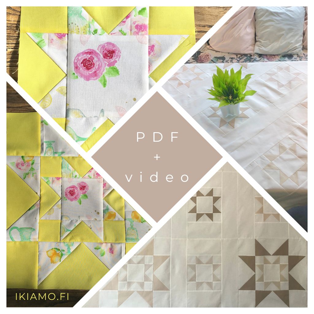 Tähtiblokki - Aloittelijoille sopiva Tilkkutyöohje - Digitaalinen (pdf)